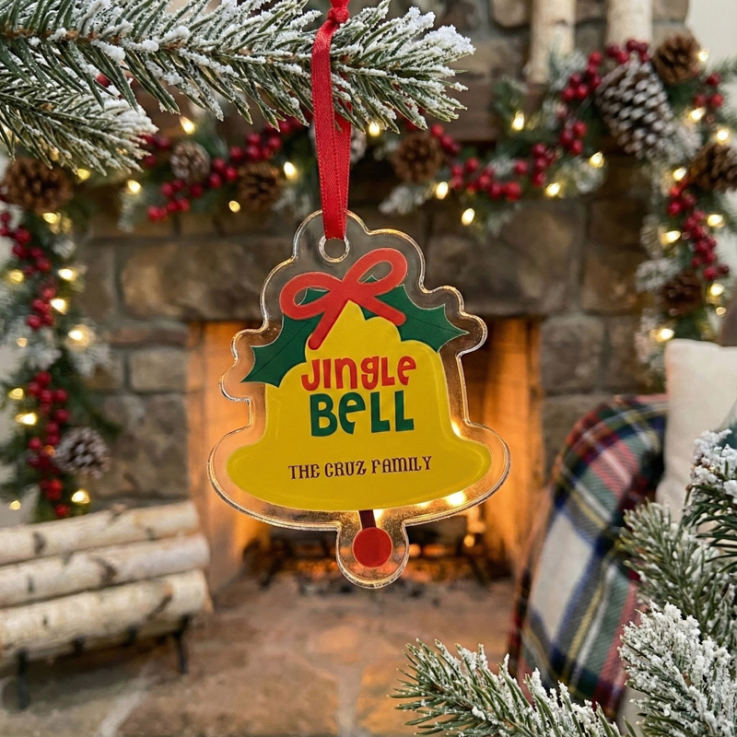 Personalized Phrase Jingle Bell Ornaments - 