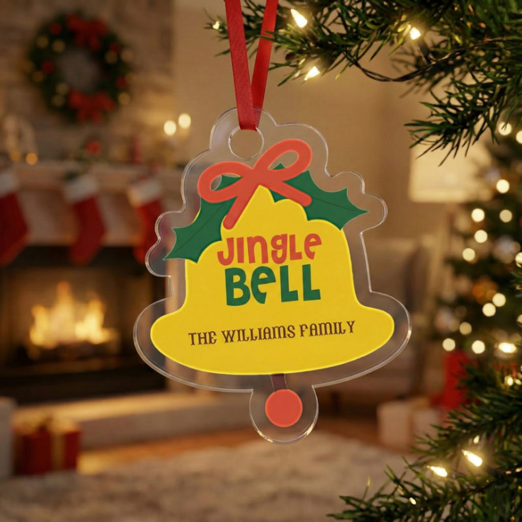 Personalized Phrase Jingle Bell Ornaments - 
