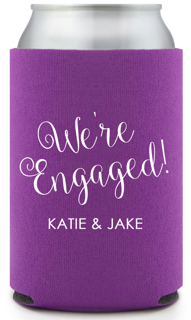 Custom Future Mrs. And Lucky Mr. Engagement Full Color Can Coolers