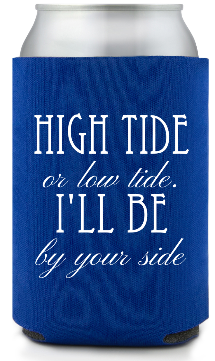 Custom I’ll Be By Your Side Sailboat Nautical Wedding Full Color Can Coolers