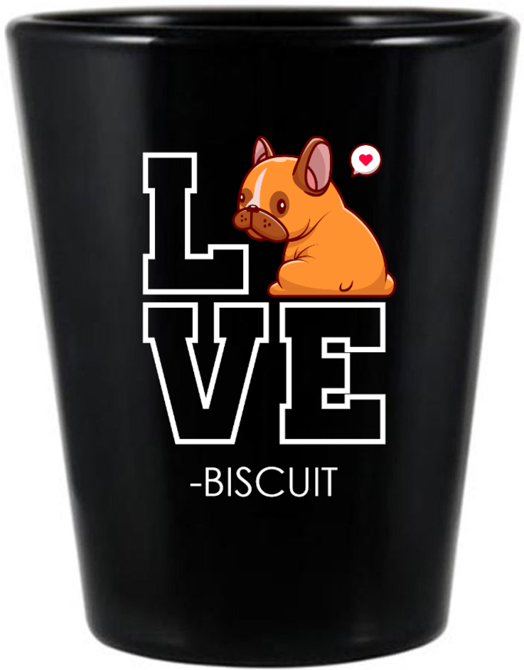 Customized Corgi Love Pet Wedding Black Shot Glasses