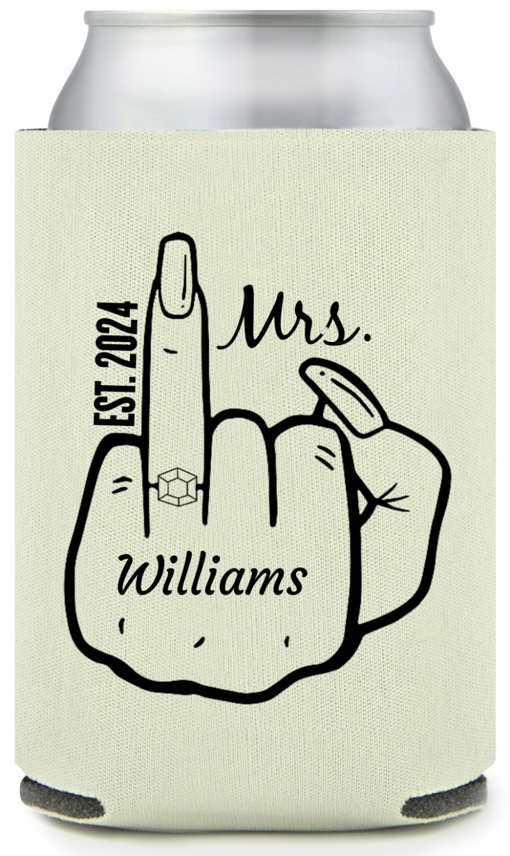 Customized Funny Engaged Finger Full Color Can Coolers