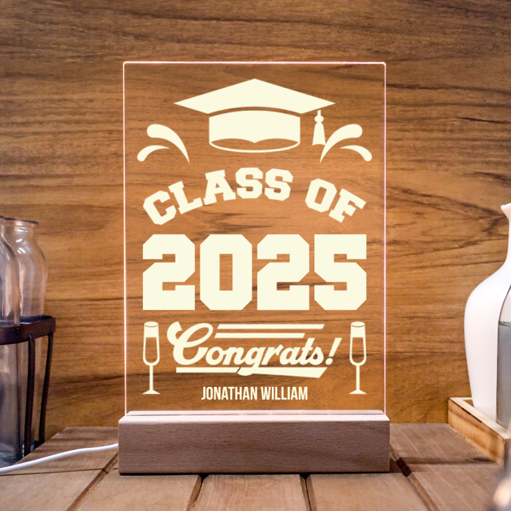 Customized Graduation Year Congrats LED Acrylic Light Stands