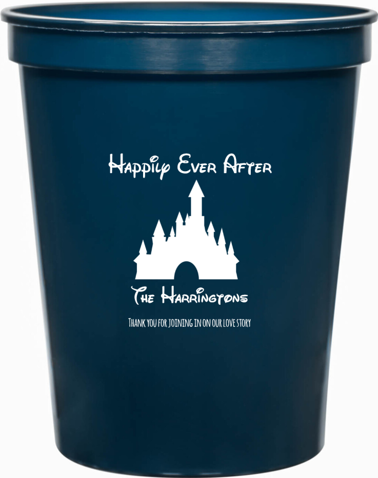 Customized Happily Ever After Fairytale Castle Wedding Stadium Cups