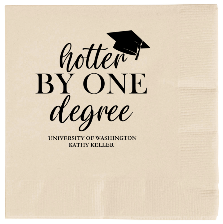 Customized Hotter By One Degree Graduation Premium Napkins