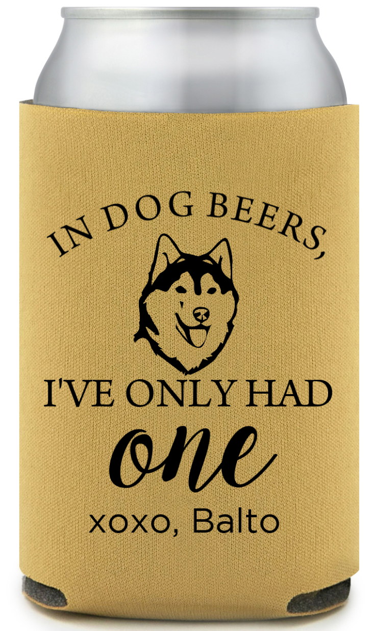Customized Husky In Dog Beers Pet Wedding Full Color Can Coolers