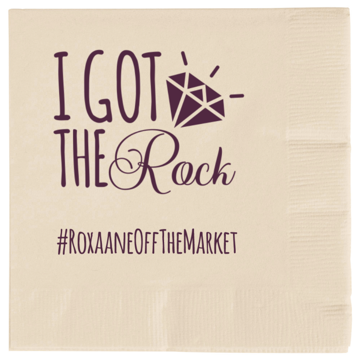 Customized I Got The Rock Engagement Premium Napkins