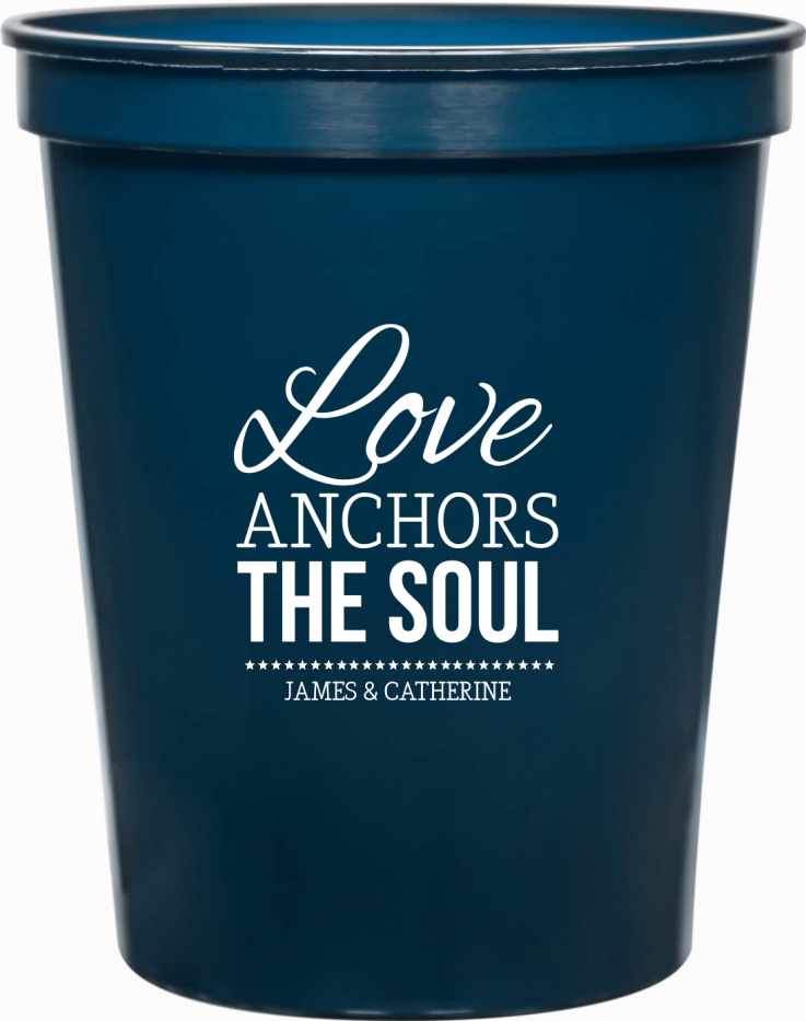 Customized Love Anchors The Soul Beach Wedding Stadium Cups