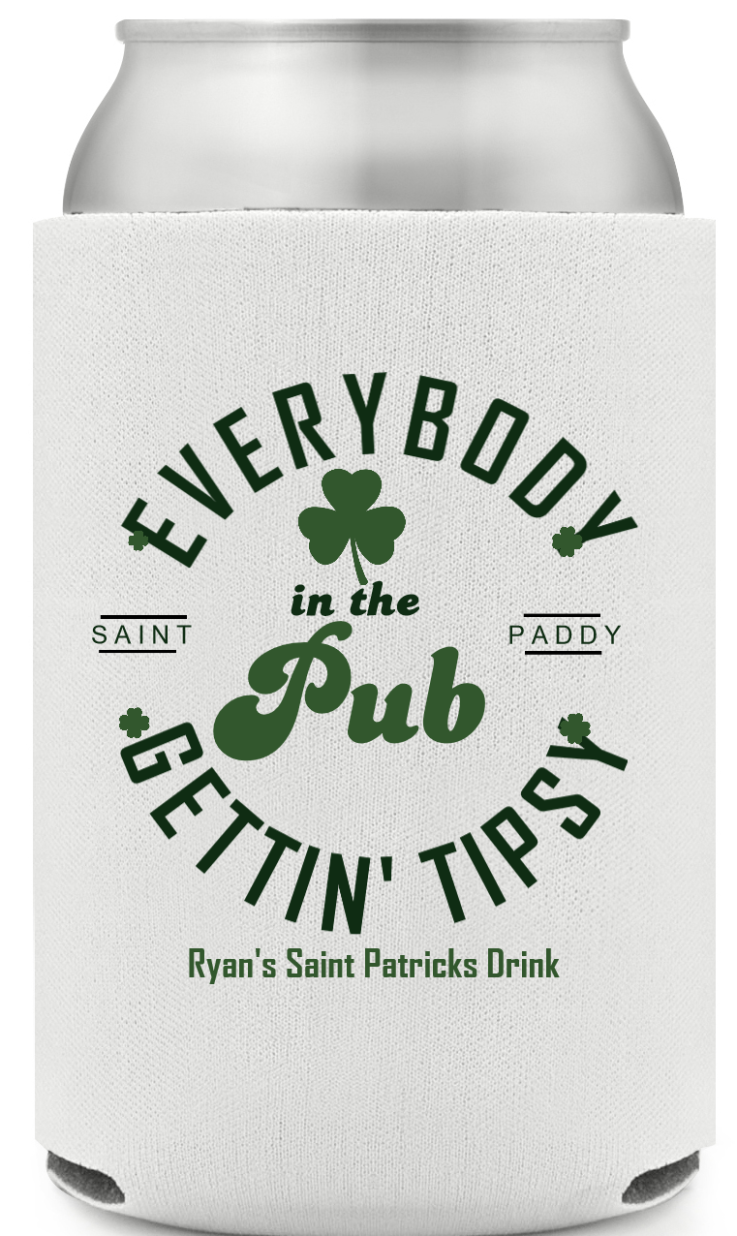 Gettin' Tipsy St. Patrick’s Full Color Can Coolers