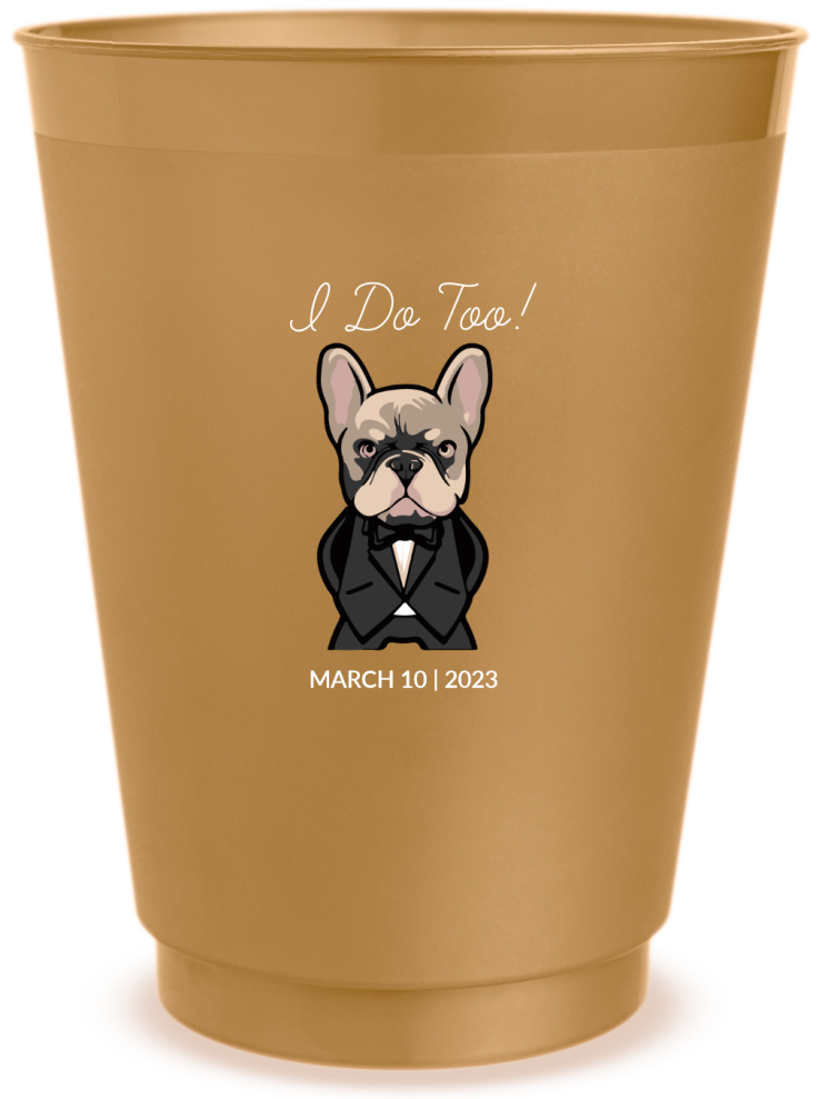 Personalized Bodyguard Pug Pet Wedding Frosted Stadium Cups