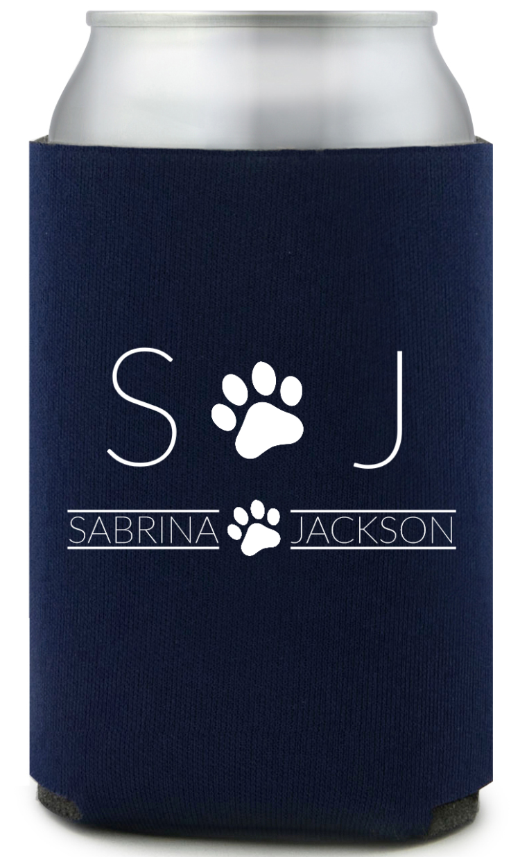 Personalized Bodyguard Pug Pet Wedding Full Color Can Coolers