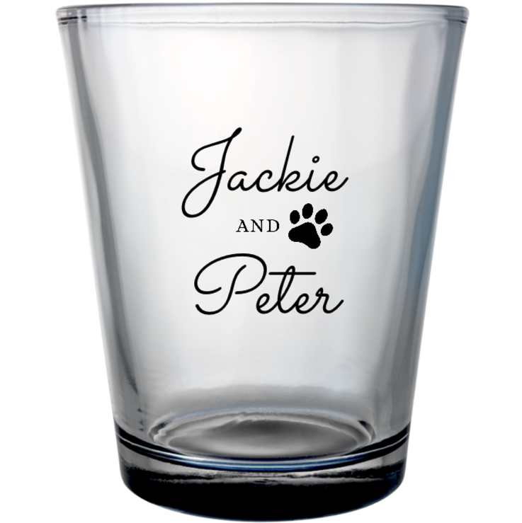 Personalized German Shepherd Cheers Pet Wedding Clear Shot Glasses