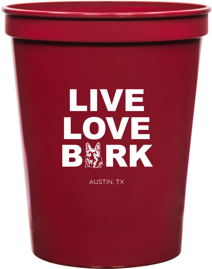 Personalized German Shepherd Live Love Bark Pet Wedding Stadium Cups