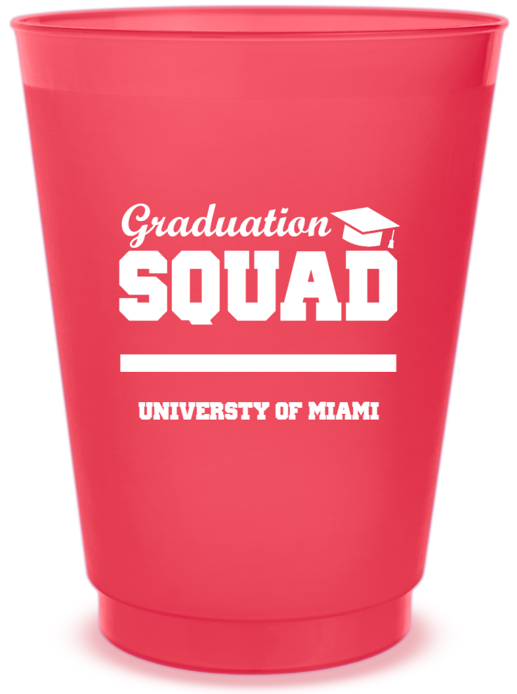 Personalized Graduation Squad Frosted Stadium Cups