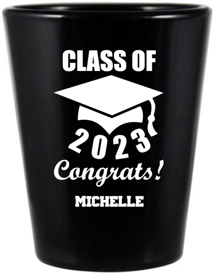 Personalized Graduation Squad Black Shot Glasses