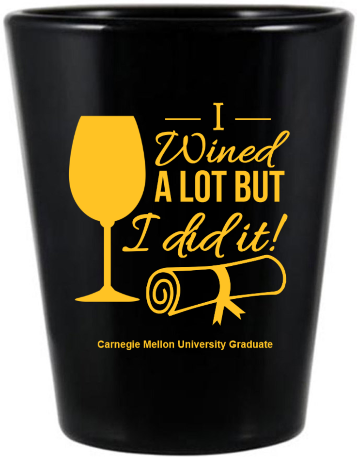 Personalized I Wined A Lot Graduation Black Shot Glasses