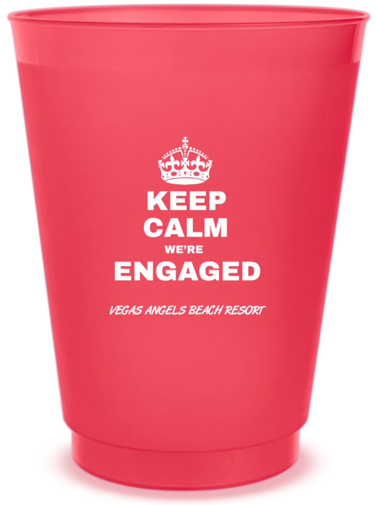 Personalized Keep Calm We’re Engaged Frosted Stadium Cups