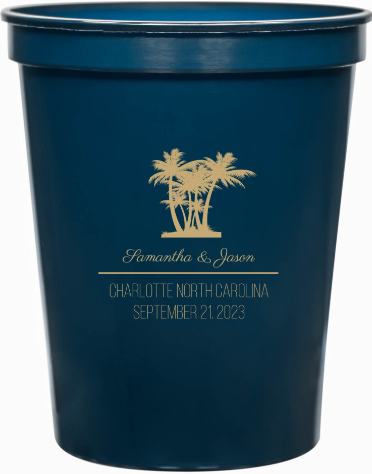 Personalized Love At The Beach Wedding Stadium Cups