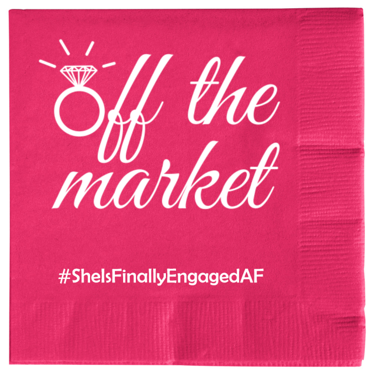 Personalized Off The Market Engagement Premium Napkins