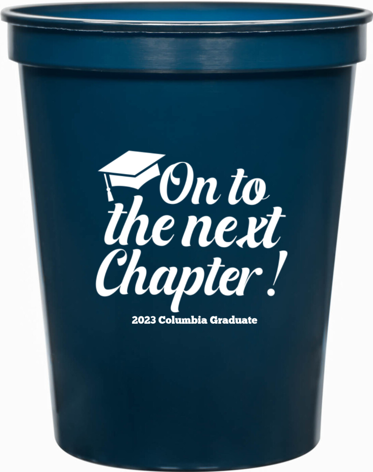Personalized Onto The Next Chapter Graduation Stadium Cups