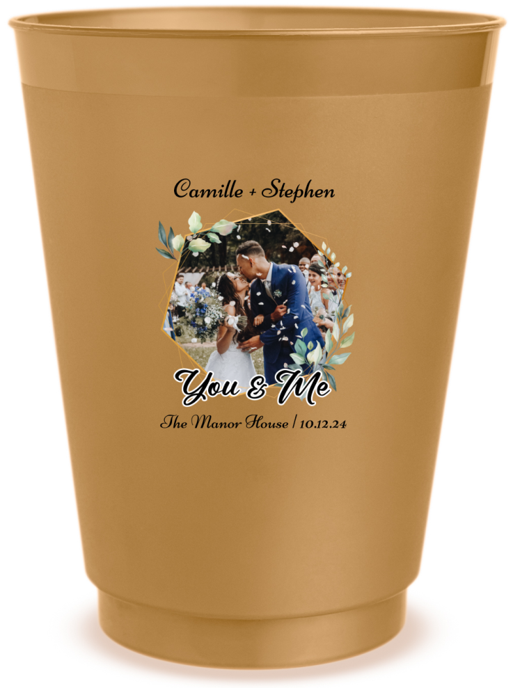 Personalized Photo You And Me Classic Wedding Frosted Stadium Cups