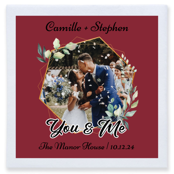 Personalized Photo You And Me Classic Wedding Premium Full Color Napkins