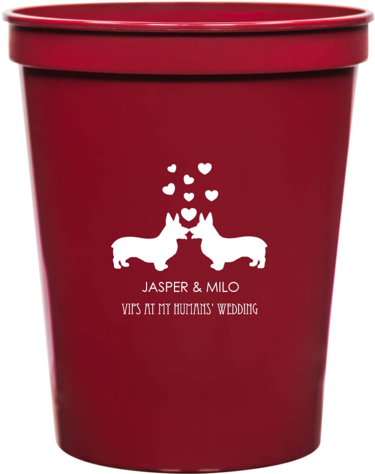 Personalized Phrase Corgi Lover Pet Wedding Stadium Cups