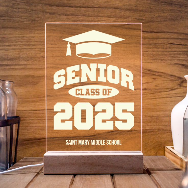 Personalized Senior Class Graduation LED Acrylic Light Stands