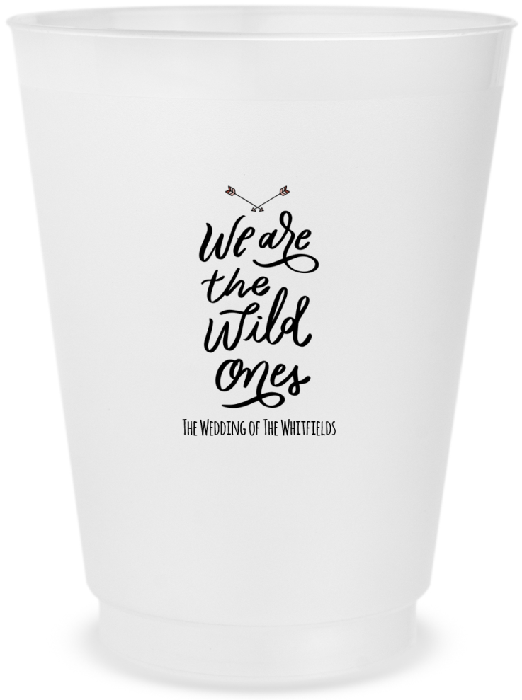Personalized We Are The Wild Ones Boho Wedding Frosted Stadium Cups