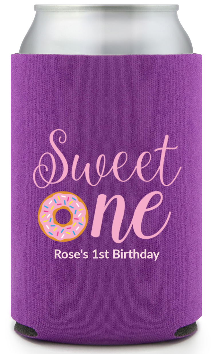 Sweet First Birthday Full Color Can Coolers