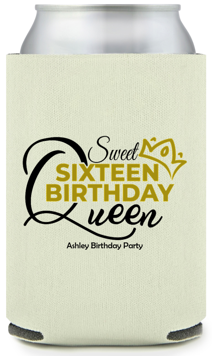 Sweet Sixteen Birthday Queen Full Color Can Coolers