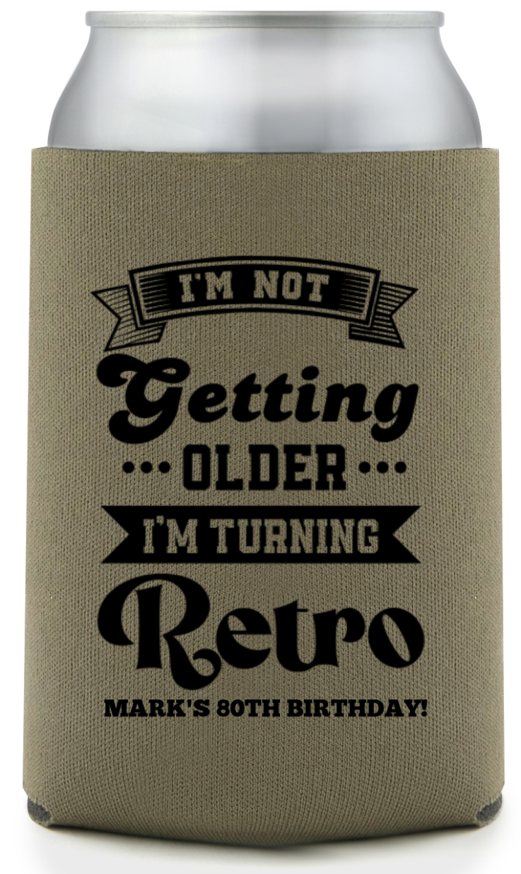 Turning Retro Birthday Full Color Can Coolers