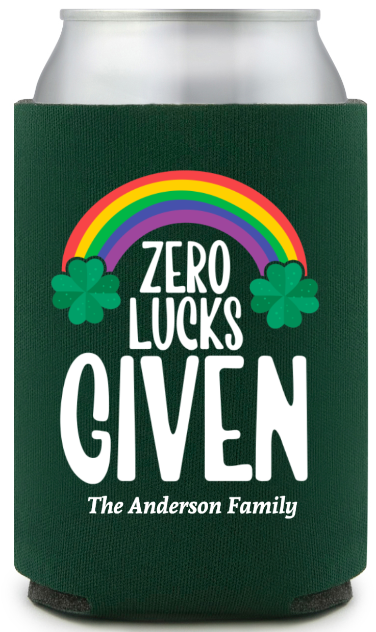 Zero Lucks Given St. Patrick’s Full Color Can Coolers
