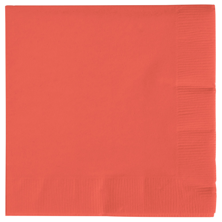 Coral - 3ply Beverage Napkins