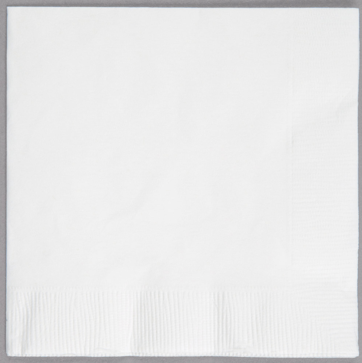 White - Beverage Napkins
