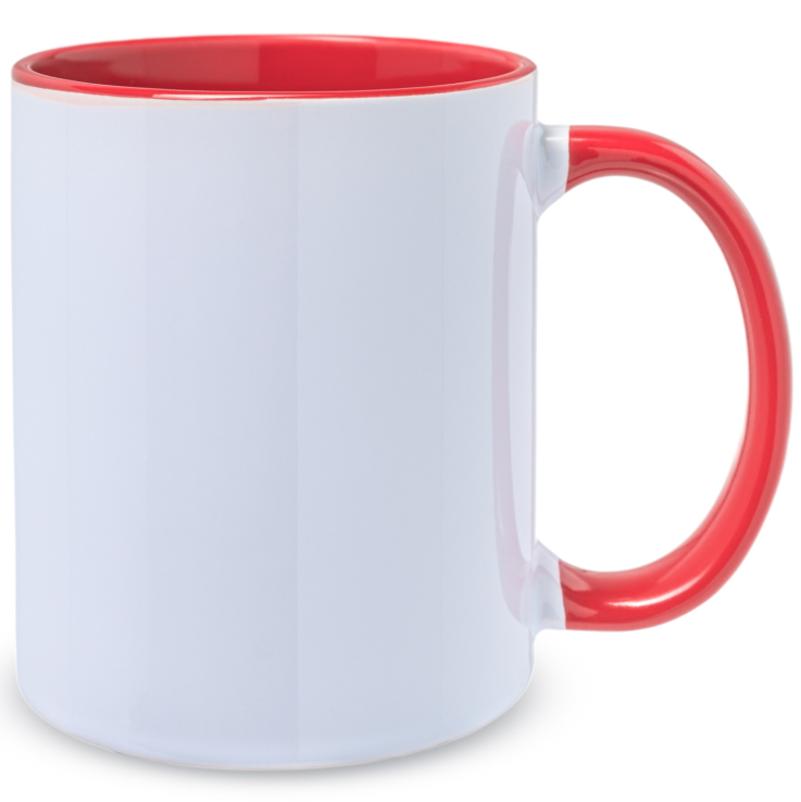 White - Red - Coffee Mugs
