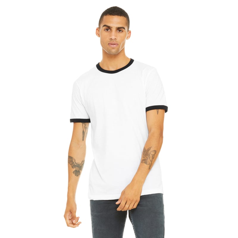Bella Mens Jersey Short-Sleeve Ringer T-Shirt | Short Sleeve T-Shirts