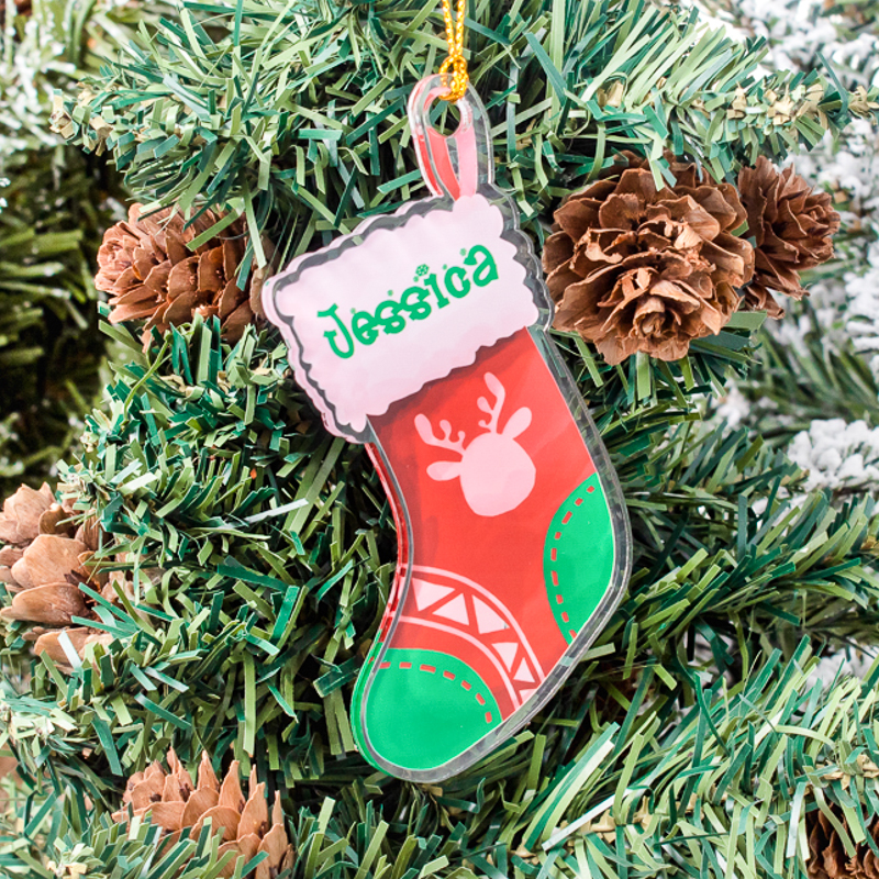 Personalized Christmas Stocking Family Member Gift Printed Acrylic