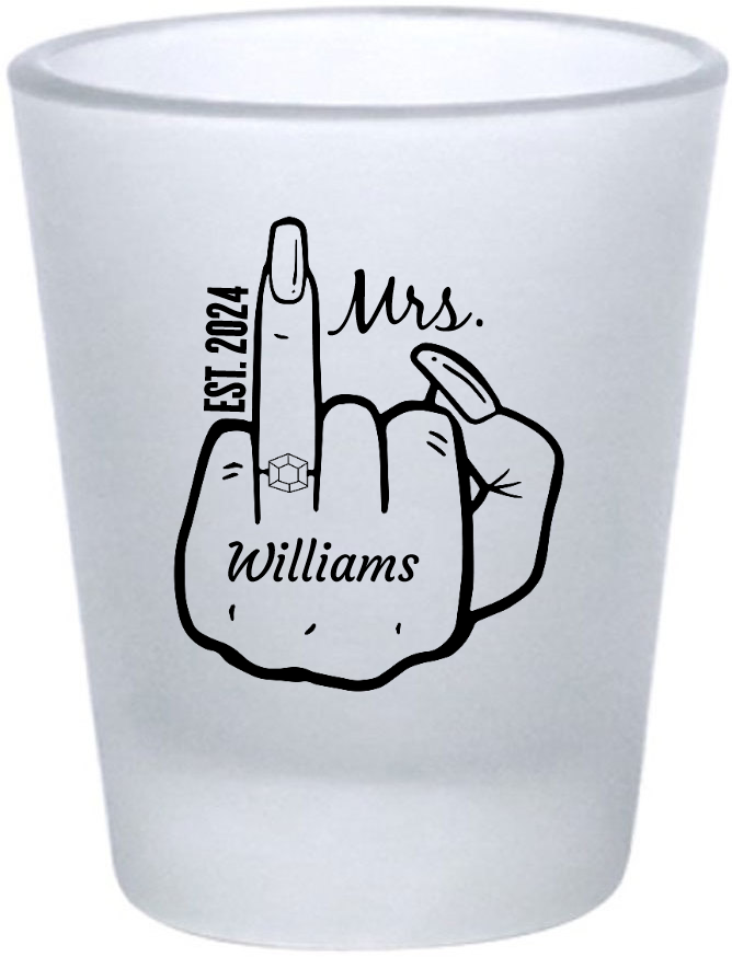 Customized Funny Engaged Finger Frosted Shot Glasses