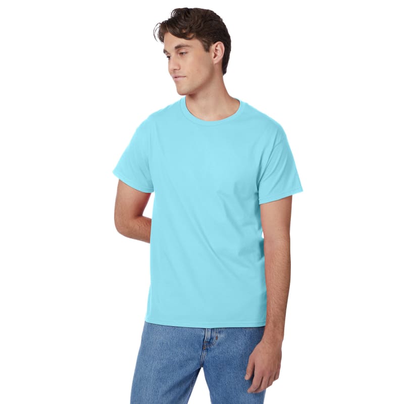 Hanes Men's Ecosmart T-Shirt (Pack of 6), Heather Navy, L price in