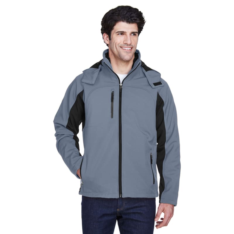 UltraClub Adult Colorblock 3-in-1 Systems Hooded Soft Shell Jacket ...