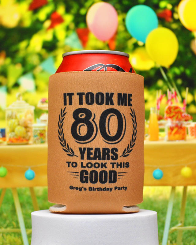 80 Years to Look This Good Birthday Full Color Can Coolers - Koozies
