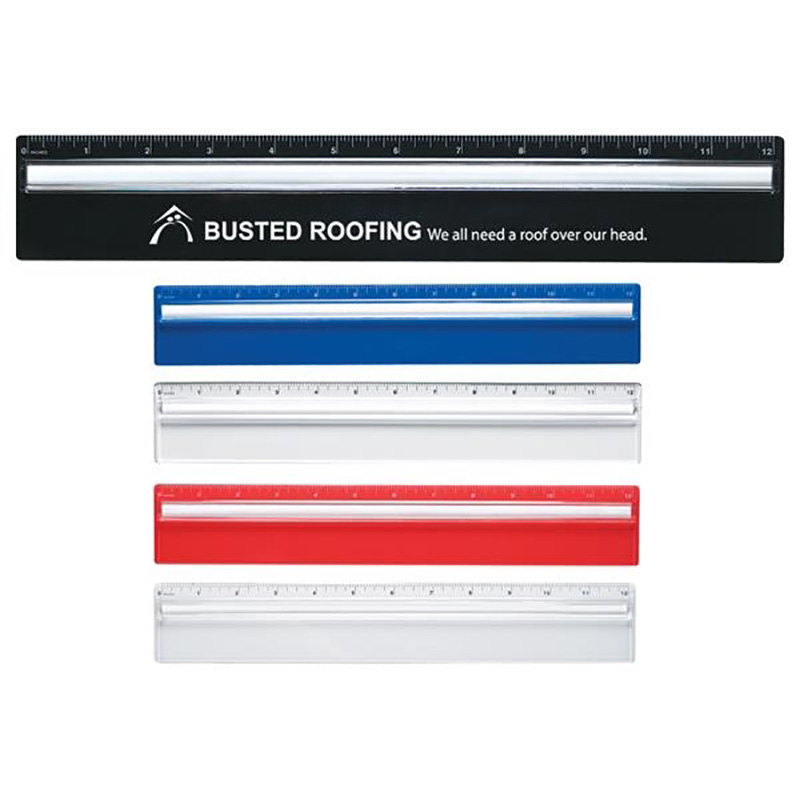 Plastic Ruler With Magnifying Glass 12&amp;quot;