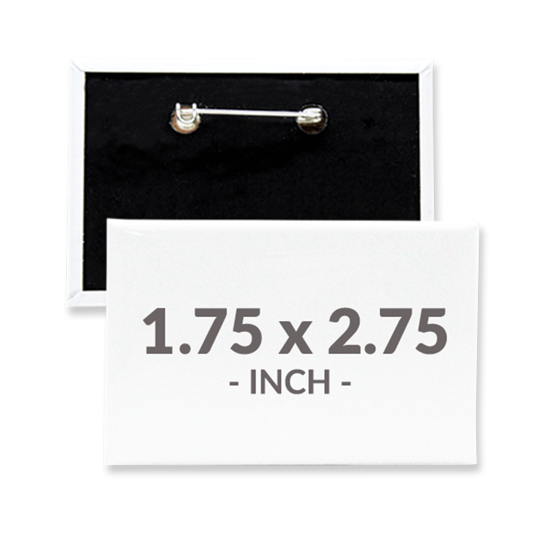 1.75 X 2.75 Inch Rectangle Custom Buttons