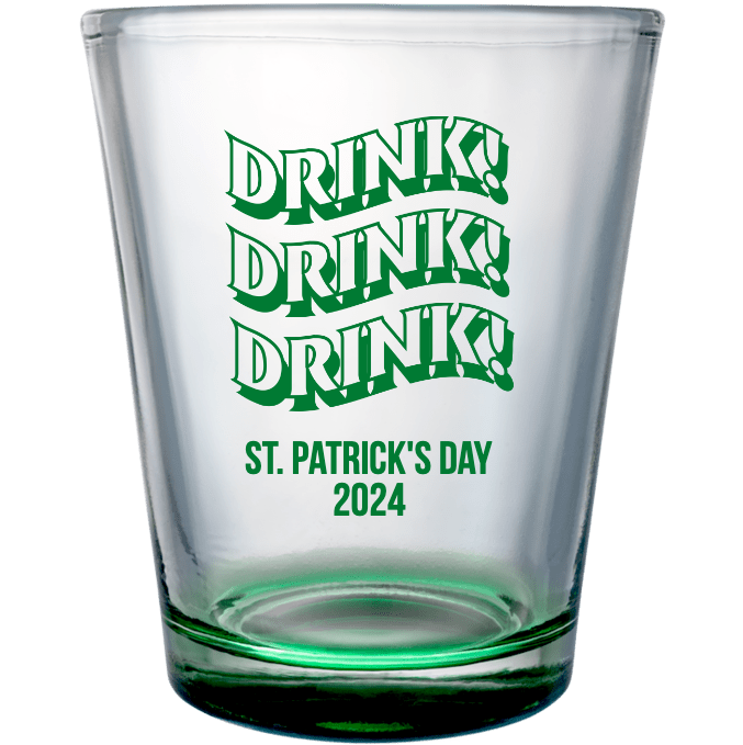 St. Patrick's Day Patricks 2024 Custom Clear Shot Glasses- 1.75 oz. Style 116843