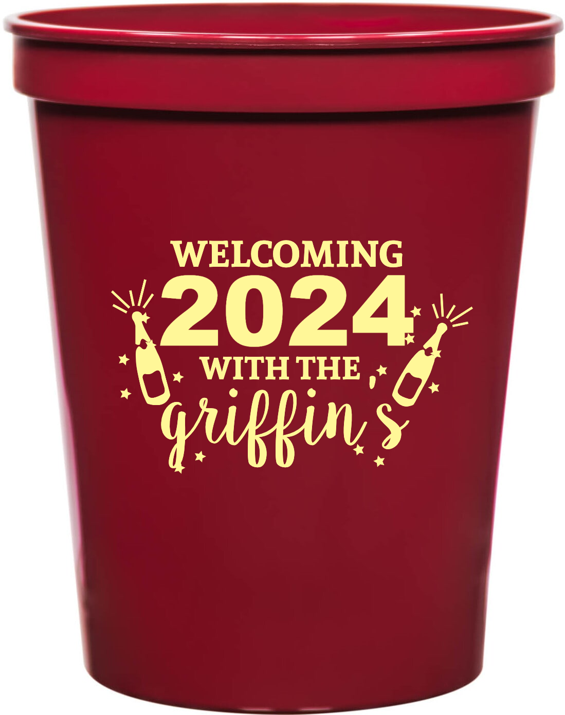 Holiday Welcoming 2024 With The Griffins 16oz Stadium Cups Style 126814