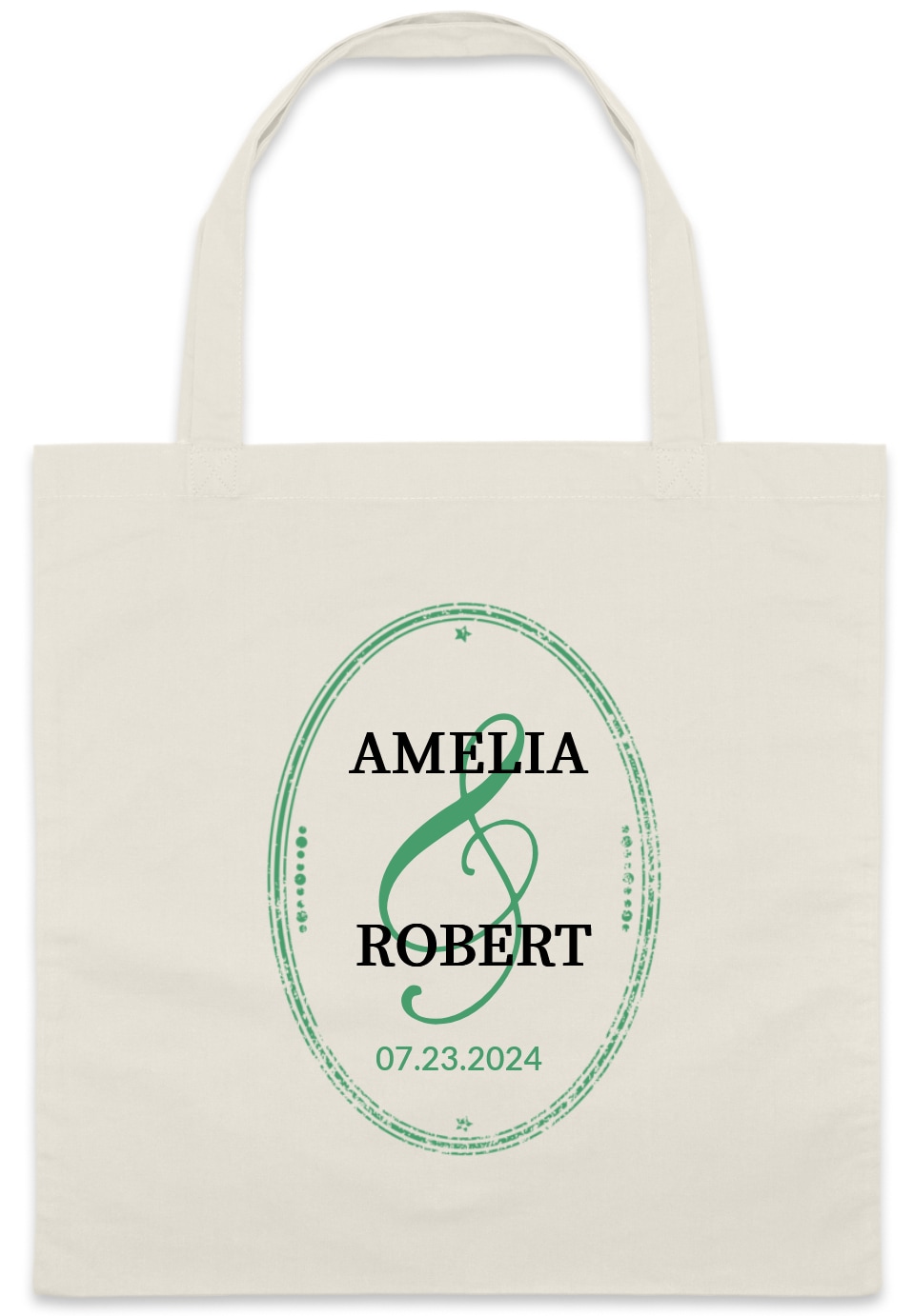 Weddings Amelia Robert 07232024 Custom Everyday Cotton Tote Bags Style 152107