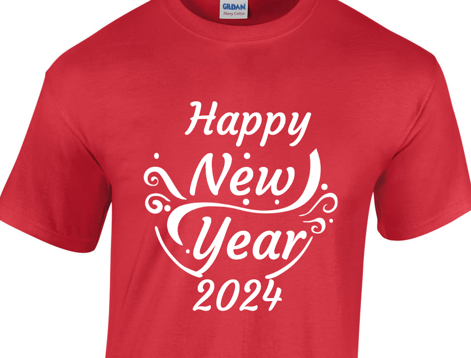 New Year Happy 2024 Unisex Basic Tee T-Shirts Style 127666