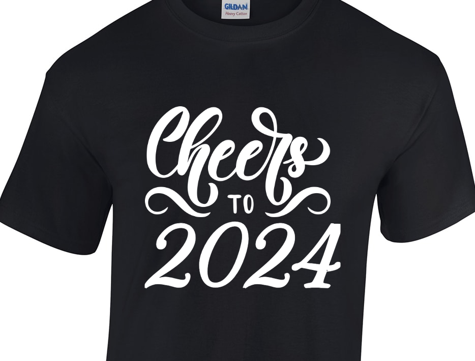 New Year 2024 Unisex Basic Tee T-Shirts Style 127367