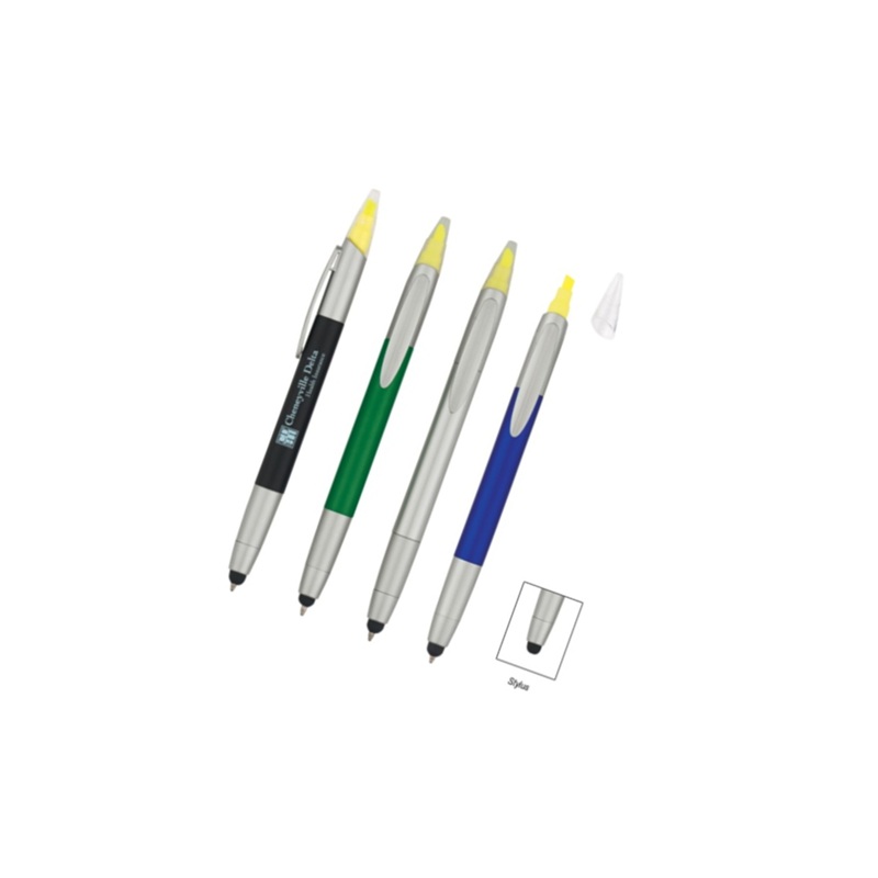 3-In-1 Pen With Highlighter And Stylus